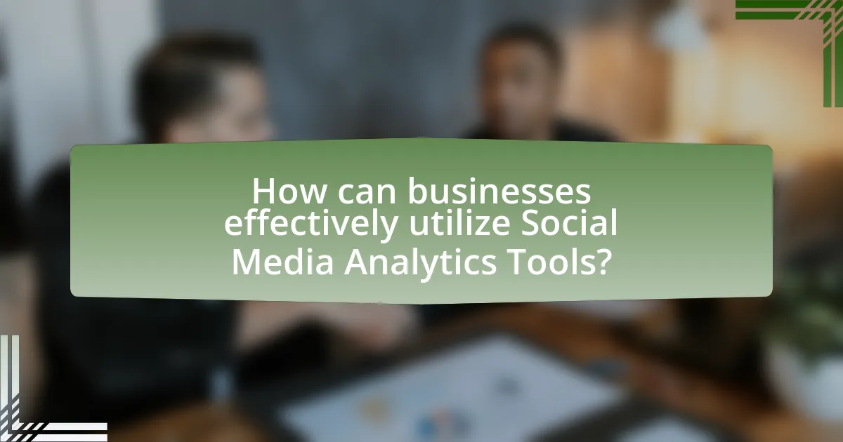 How can businesses effectively utilize Social Media Analytics Tools?