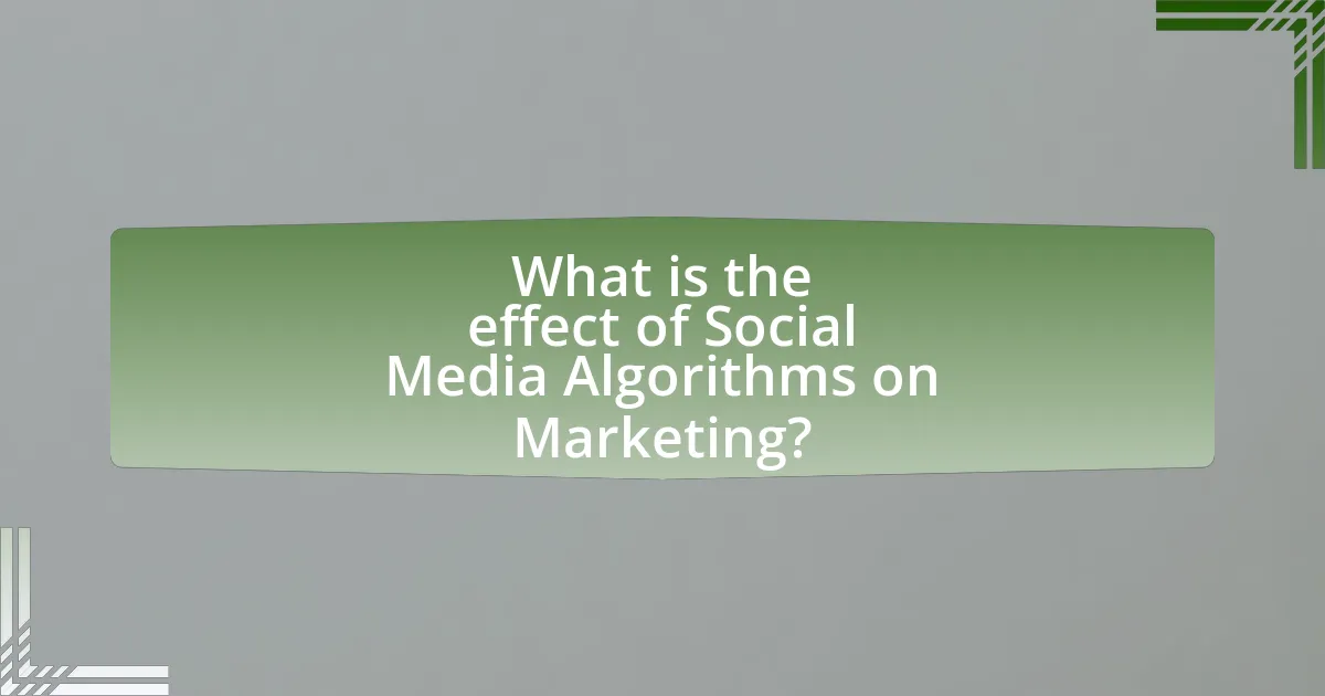What is the effect of Social Media Algorithms on Marketing?